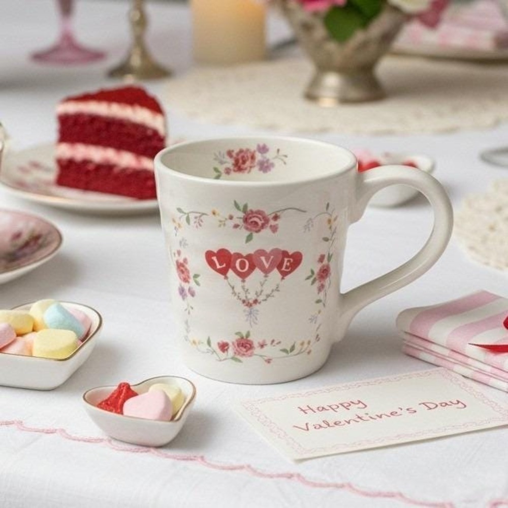 Large Coffee Mug Love Colorful Hearts